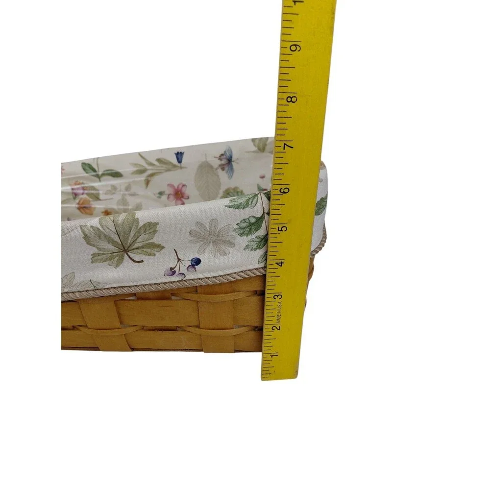 Longaberger 2007 Angled Basket w/protector & Botanical Fields Liner